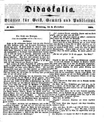 Didaskalia Montag 9. Oktober 1854