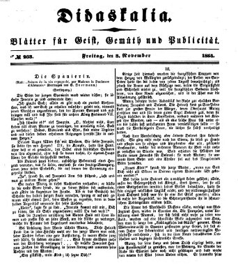 Didaskalia Freitag 3. November 1854