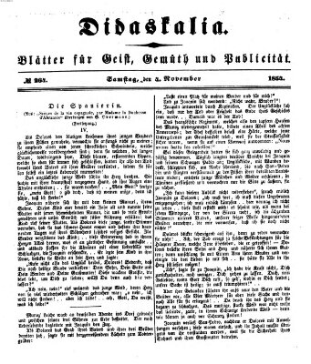 Didaskalia Samstag 4. November 1854