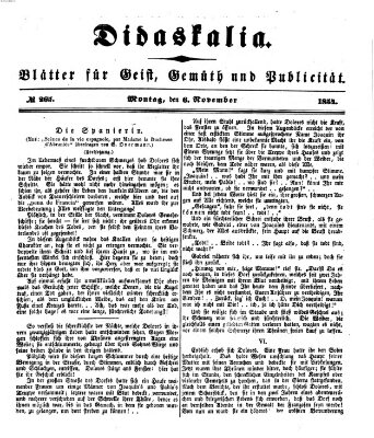 Didaskalia Montag 6. November 1854