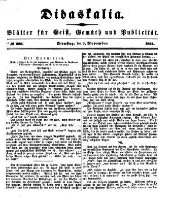 Didaskalia Dienstag 7. November 1854