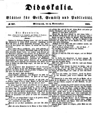 Didaskalia Mittwoch 8. November 1854