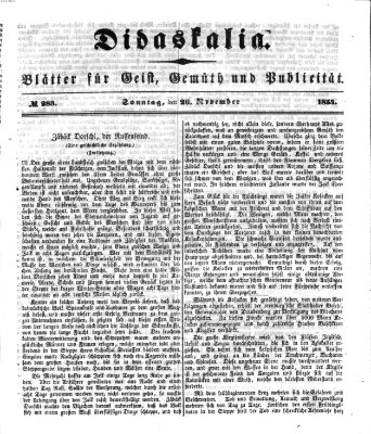 Didaskalia Sonntag 26. November 1854