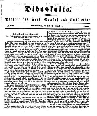 Didaskalia Mittwoch 27. Dezember 1854