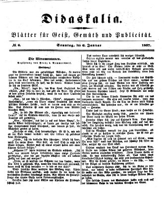 Didaskalia Sonntag 6. Januar 1867