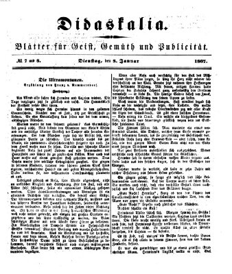 Didaskalia Dienstag 8. Januar 1867