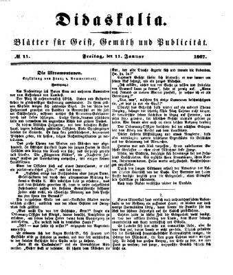 Didaskalia Freitag 11. Januar 1867