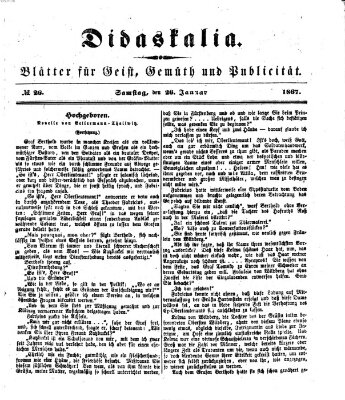 Didaskalia Samstag 26. Januar 1867