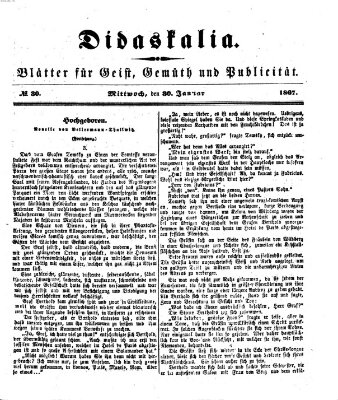 Didaskalia Mittwoch 30. Januar 1867