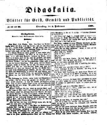 Didaskalia Dienstag 5. Februar 1867