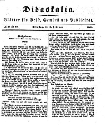 Didaskalia Dienstag 19. Februar 1867