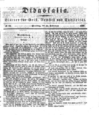 Didaskalia Freitag 22. Februar 1867