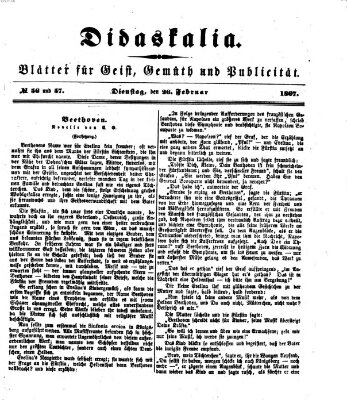 Didaskalia Dienstag 26. Februar 1867