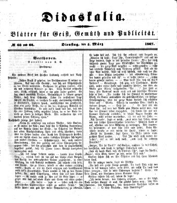 Didaskalia Dienstag 5. März 1867