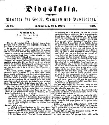 Didaskalia Donnerstag 7. März 1867