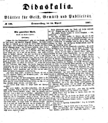 Didaskalia Donnerstag 18. April 1867