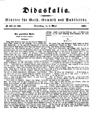 Didaskalia Dienstag 7. Mai 1867