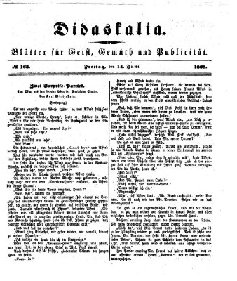 Didaskalia Freitag 14. Juni 1867