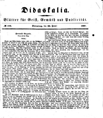 Didaskalia Sonntag 30. Juni 1867