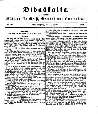 Didaskalia Donnerstag 11. Juli 1867