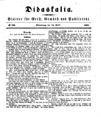 Didaskalia Sonntag 14. Juli 1867