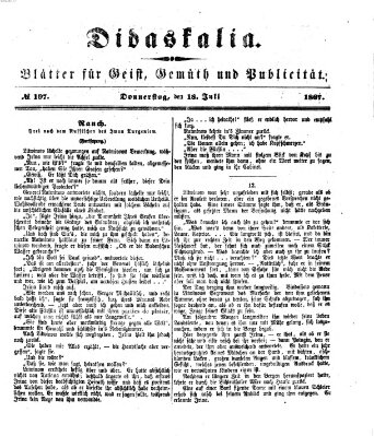 Didaskalia Donnerstag 18. Juli 1867