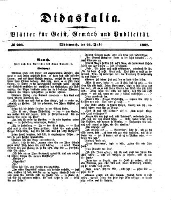 Didaskalia Mittwoch 24. Juli 1867