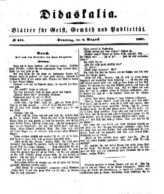 Didaskalia Sonntag 4. August 1867