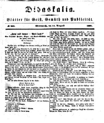 Didaskalia Mittwoch 14. August 1867