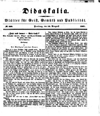 Didaskalia Freitag 16. August 1867