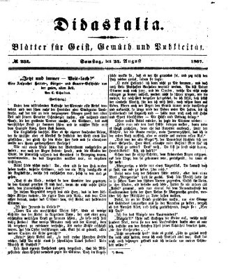 Didaskalia Samstag 24. August 1867