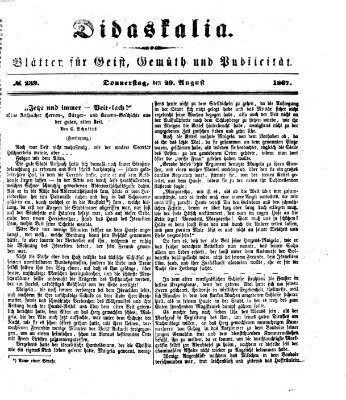 Didaskalia Donnerstag 29. August 1867