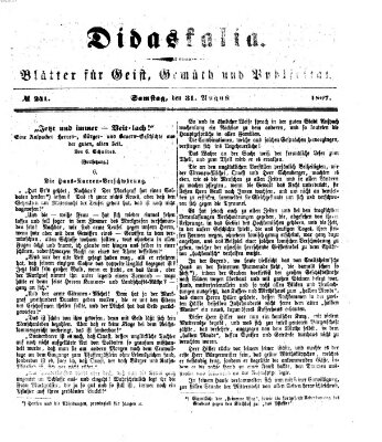 Didaskalia Samstag 31. August 1867