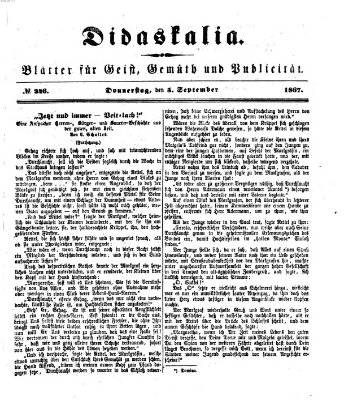 Didaskalia Donnerstag 5. September 1867