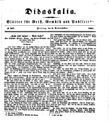 Didaskalia Freitag 6. September 1867