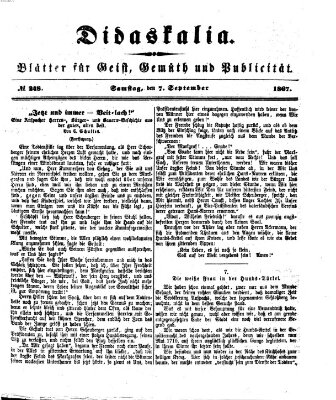 Didaskalia Samstag 7. September 1867