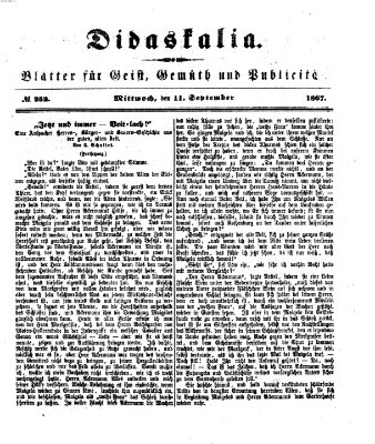 Didaskalia Mittwoch 11. September 1867