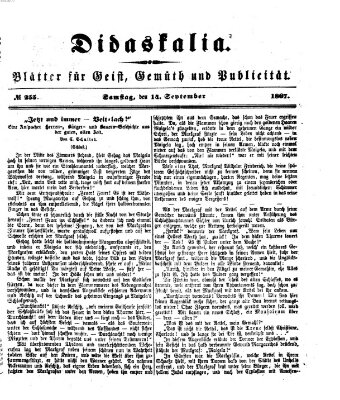 Didaskalia Samstag 14. September 1867