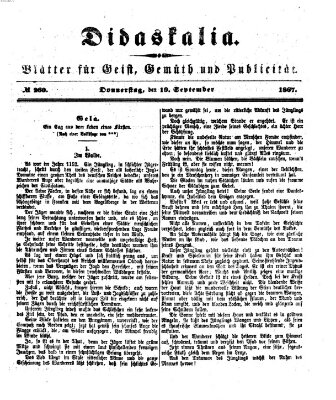 Didaskalia Donnerstag 19. September 1867