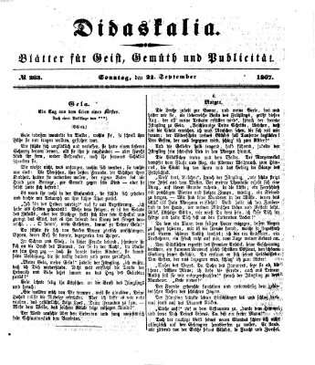 Didaskalia Sonntag 22. September 1867