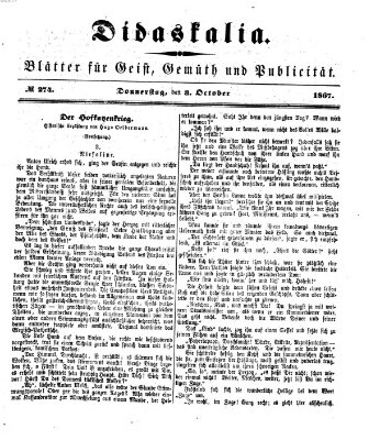 Didaskalia Donnerstag 3. Oktober 1867