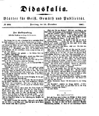 Didaskalia Freitag 11. Oktober 1867