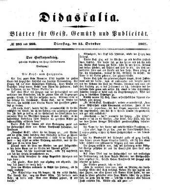 Didaskalia Dienstag 15. Oktober 1867