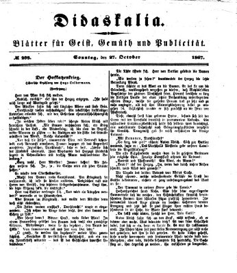 Didaskalia Sonntag 27. Oktober 1867