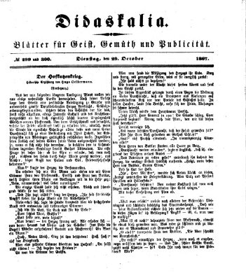 Didaskalia Dienstag 29. Oktober 1867