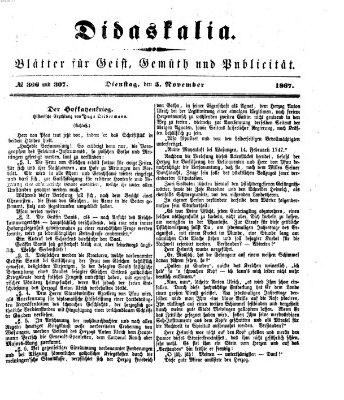 Didaskalia Dienstag 5. November 1867