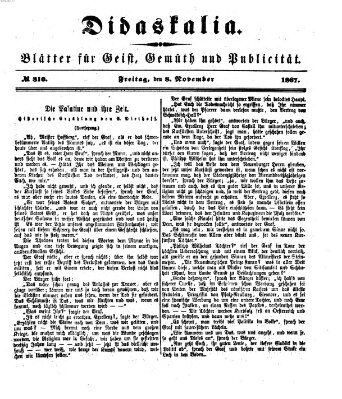 Didaskalia Freitag 8. November 1867