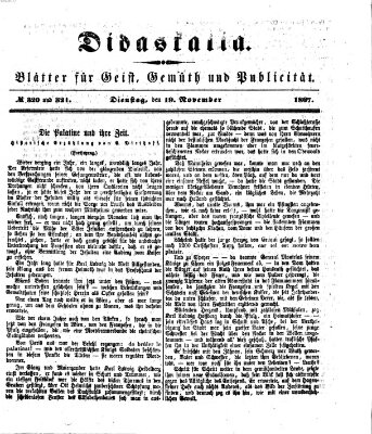 Didaskalia Dienstag 19. November 1867