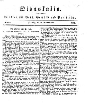 Didaskalia Freitag 22. November 1867