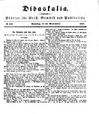 Didaskalia Samstag 23. November 1867